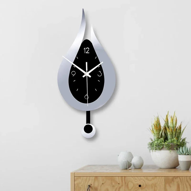 WaterDrop - Bred Modern Minimalistisk Vägghängd Klocka Carvallo
