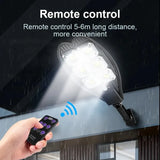 Carvallo Solar Vägglampa med Fjärrkontroll | 6x COB LED-lampor | 3 Ljuslägen | IPX66 Vattentät | För Trädgård, Gård & Uppfart Carvallo