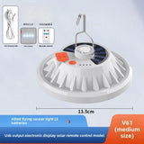 Carvallo Solar UFO-Campinglampa | Med fjärrkontroll | Uppladdningsbar & Bärbar | För utomhus, nödsituationer & nattmarknader Carvallo