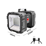 Carvallo Akku-Strålkastare DualonX Pro | 40 W | Dubbel lampa med 7 ljuslägen | Uppladdningsbar & vattentät IP64 | Powerbank-funktion Carvallo