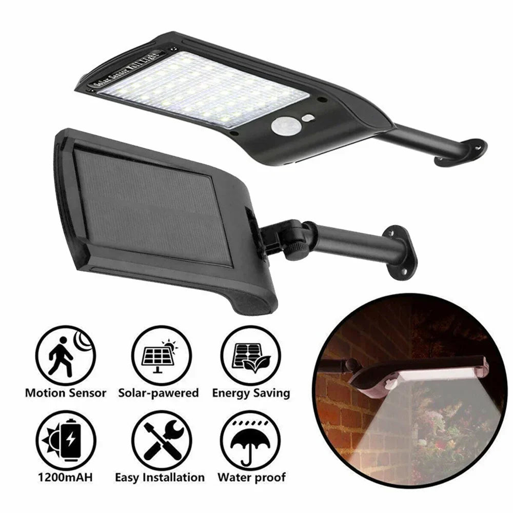 Carvallo 36 | 180° Svängbar | Rörelsesensor | 36 LEDs | IP65 Solarsäkerhetsljus Carvallo