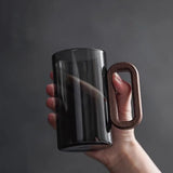Nordvik Glas Mugg med Trähandtag – Rustik Kaffekopp i Glas Hemnix