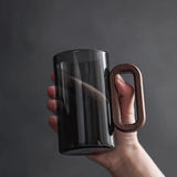 OakHaven Glas Mug – Rustik Elegans med Trähandtag Carvallo