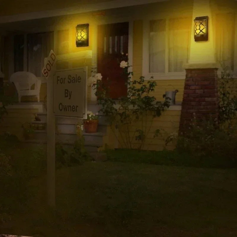 Carvallo-Fackel FlammaLuce | 96 LED Flammljus | IP65 Vattentät | Trädgårdsvägglampa med gitterdesign Carvallo