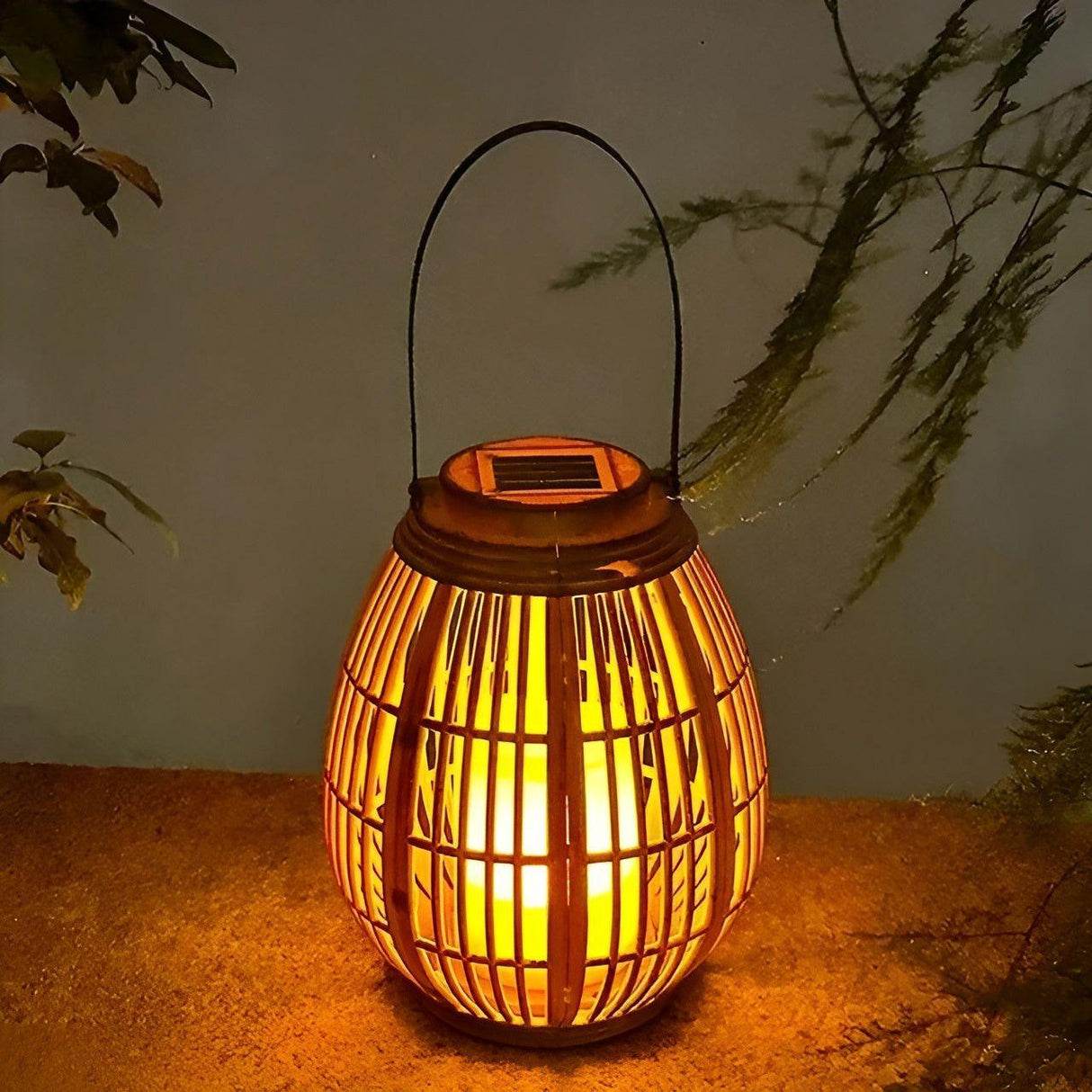 Rattan Light - Kreativ Rattan Solträdgårdsdekoration Lampa Carvallo
