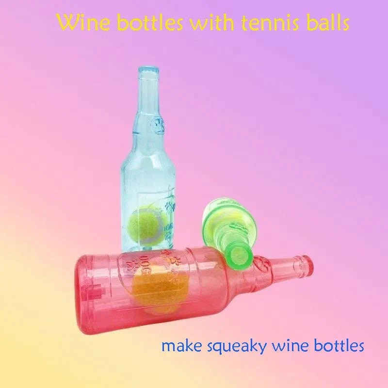 Carvallo BounceBottle | Tystnar & Hopper | TPR-Gummi med Tennisboll-Design | För Små till Stora Hundar Carvallo