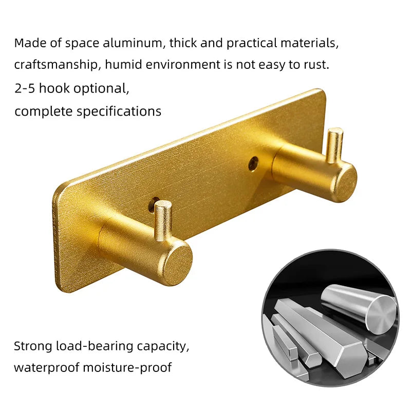 Carvallo Väggkrok Hookora | Rostfritt stål 304 borstade | Utan borrning | Lastkapacitet upp till 3 kg | Vattentät & Rostfri Carvallo