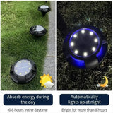 Carvallo GroundGlow 12 Solarbelysning 12 LEDs | Rostfritt stål IP65 | Automatisk skymningssensor | För trädgård, terrass & väg belysning Carvallo