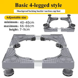 Carvallo Justerbar rullbas för tvättmaskin & kylskåp | Med 4 dubbla hjul & stötdämpning | Höj- och sänkbar & Bärförmåga Carvallo