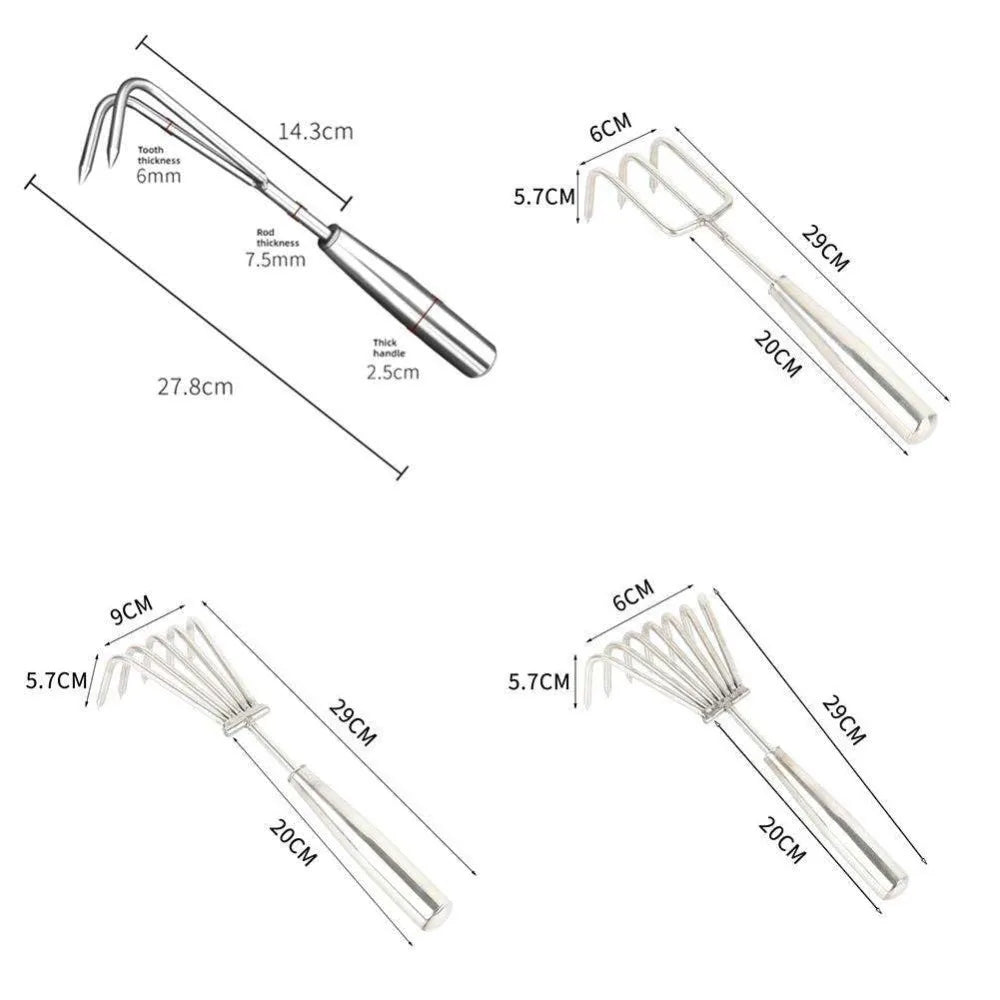 Carvallo ogräsjäter i rostfritt stål | 29 cm handverktyg | Ergonomisk & rostfri | För trädgård, rabatter & grönsaksodling Carvallo