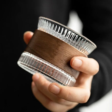 Carvallo – Handgjord Tumbler Glas med Trädetalj för Stilig Njutning Carvallo