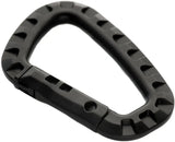 Carvallo 5-pack Taktiska karbinhakar D-form 8,5 × 6 cm | Molle-kompatibla plastklipp med fjädermekanism | Lätta & hållbara för camping, vandring & EDC Carvallo