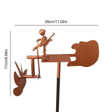 Carvallo Metall Vindspel Gitarr | Handgjord Vindskulptur | Rock Dekor för Trädgård & Terrass | 28 × 17 cm Carvallo