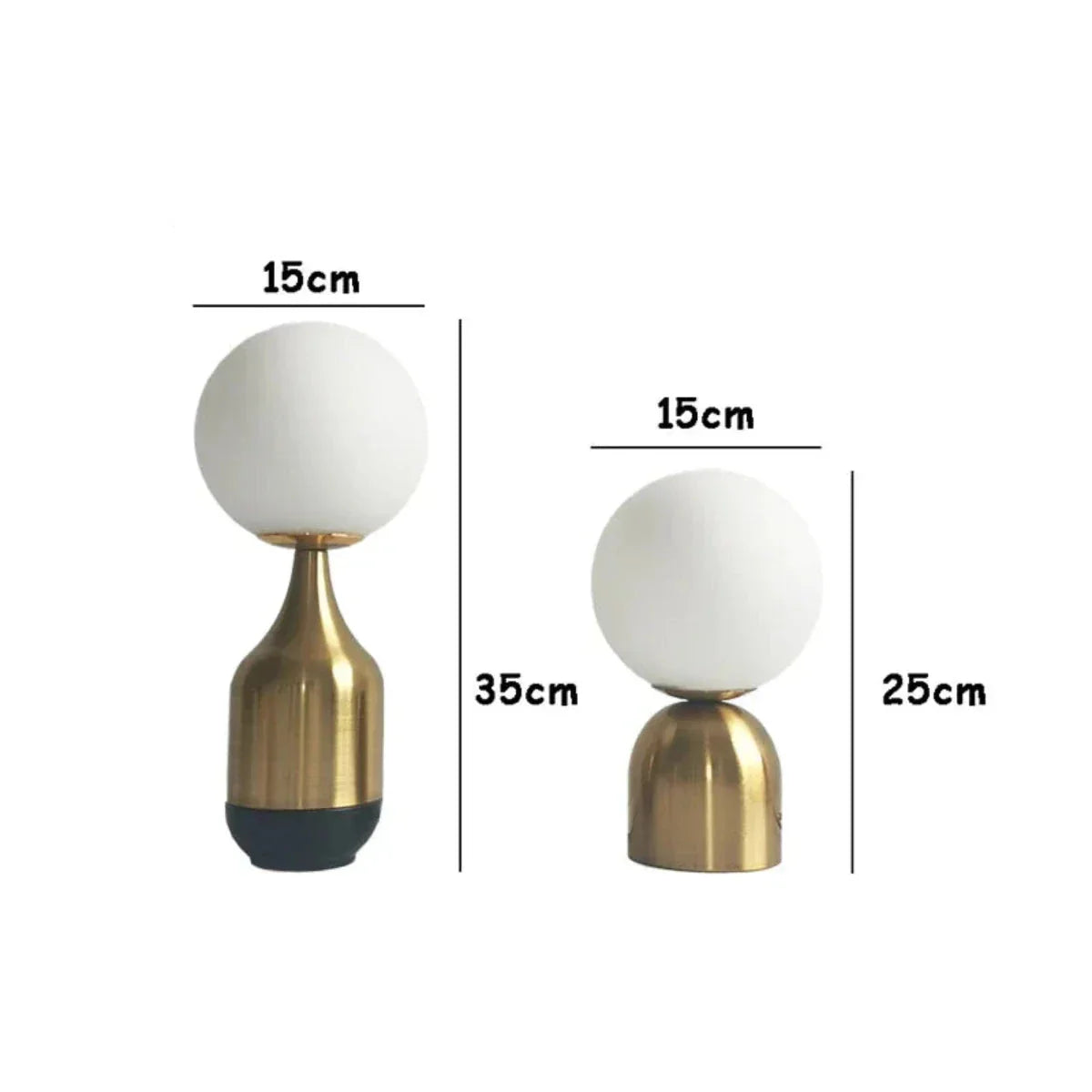 BrassGlow Lampa - Skandinavisk Glas-Kula-Nattlampa Carvallo