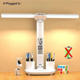 Carvallo-bordlampa LumiBreeze | Med fläkt, klocka & 3 ljusfärger | USB-laddningsbar | 3200 mAh batteri | Touch-kontroll Carvallo