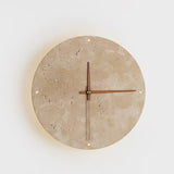 RoyaleGlow Elegant Wabi-Sabi Naturlig Sten Klocka - Tidlös Heminredning Carvallo