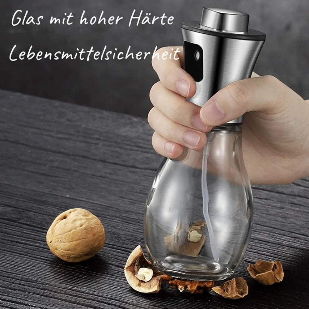 Carvallo Pro  Ölsprayer 200 ml | Fin dimma & förbättrad munstycke | För olja, vinäger & citronsaft | Rostfritt stål & glas Carvallo