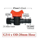 Carvallo FlowTura ConnectPro | Mini-kula ventil med slanganslutning och gänga | För trädgård, PE-slang och droppbevattning Carvallo