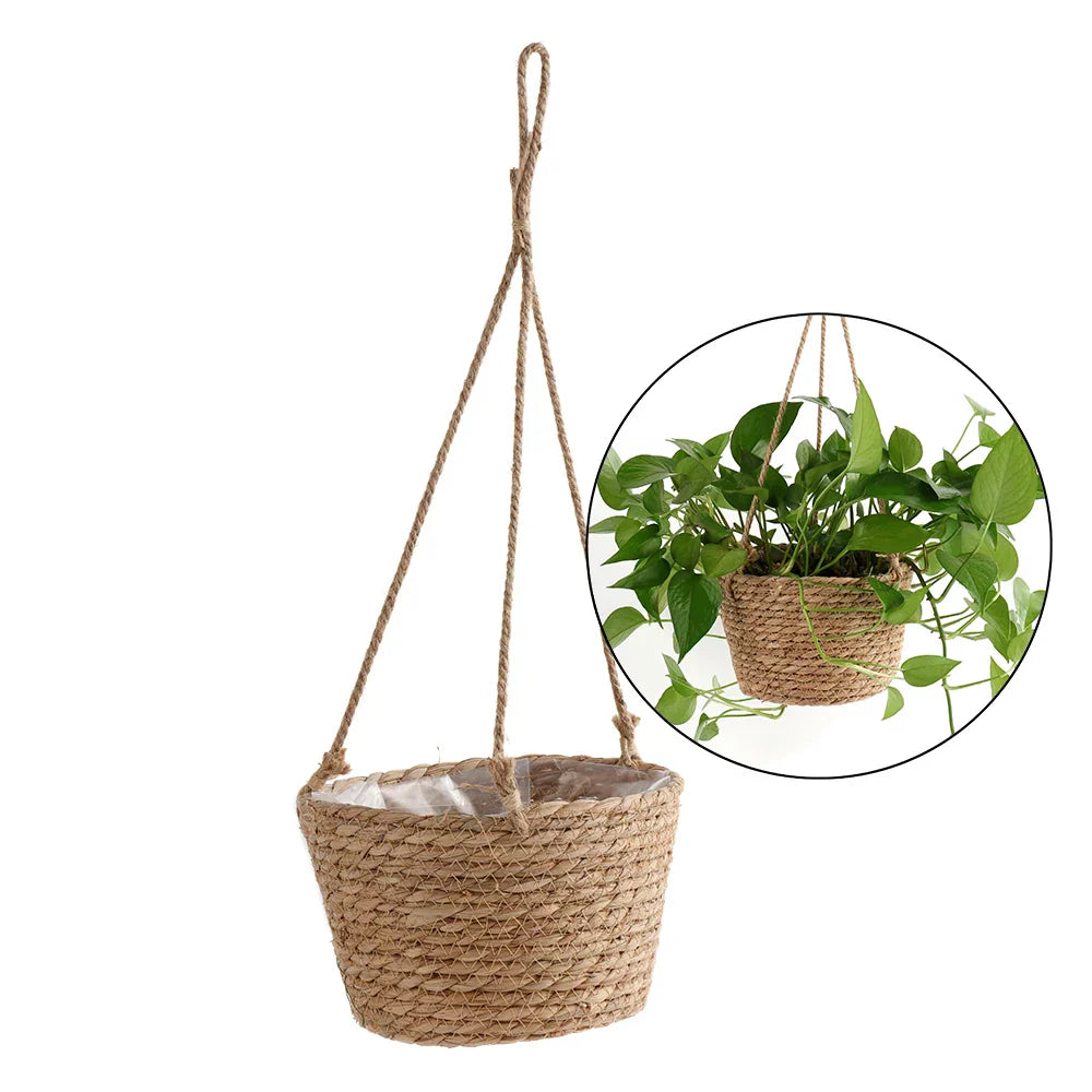 Carvallo Planter | Hand-knotted Macrame | Versatile & Stylish | Jute Natural Carvallo