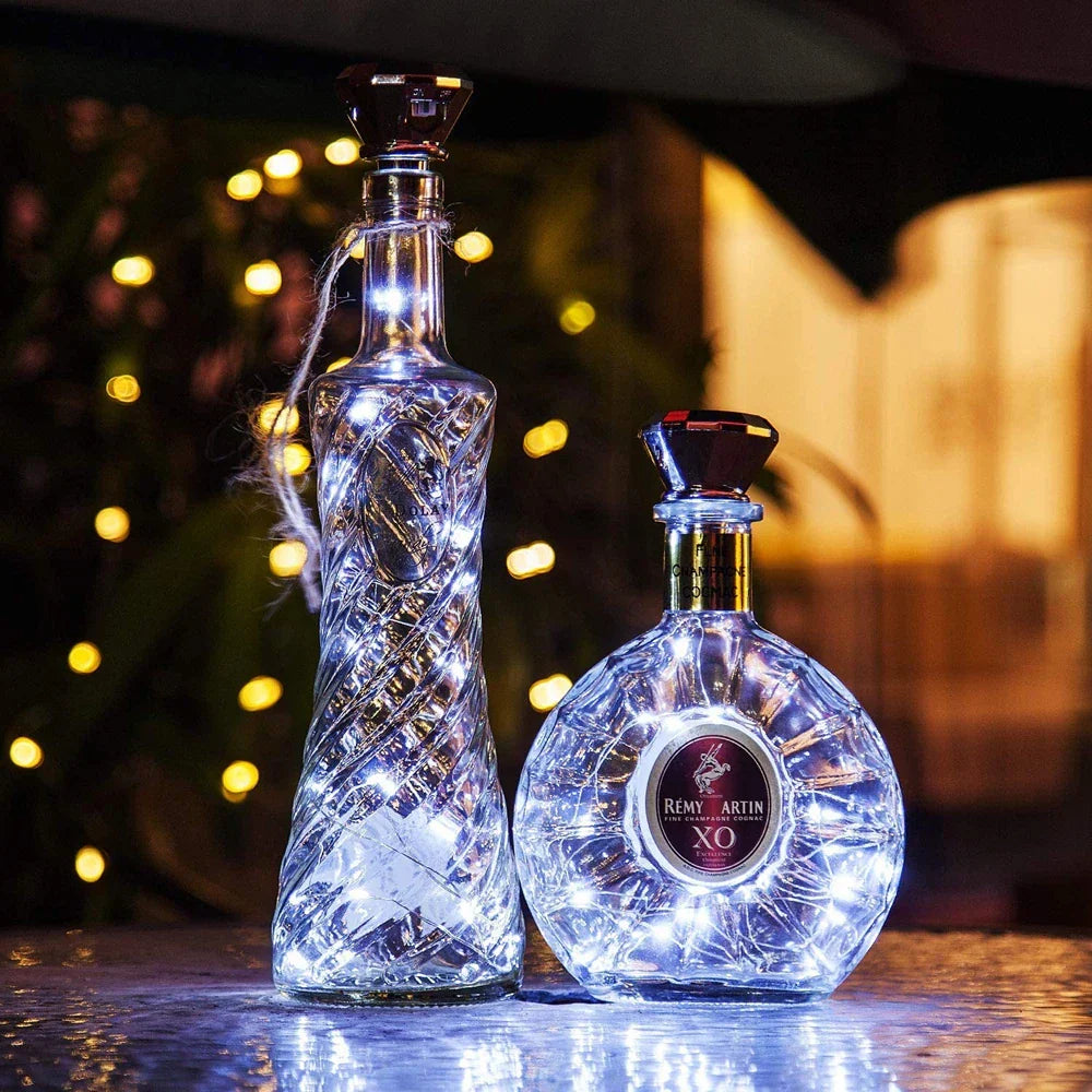 Carvallo-flaskljus LumiCork | Koppartrådsljusslinga för vinflaskor | Varmvit/RGB | Solenergi & flexibelt formbar Carvallo