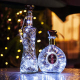 Carvallo-flaskljus LumiCork | Koppartrådsljusslinga för vinflaskor | Varmvit/RGB | Solenergi & flexibelt formbar Carvallo