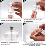 Carvallo SpiceMill Transparent kryddkvarn i akryl | Justerbar malgrad & påfyllningsbar | För salt & peppar Carvallo