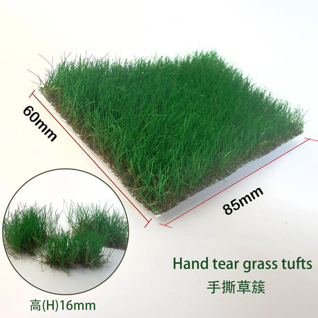Carvallo GreenTuft modellgräs-buskar 1 styck | 16 mm höjd | För dioramor, sandlådor & modellbygge Carvallo