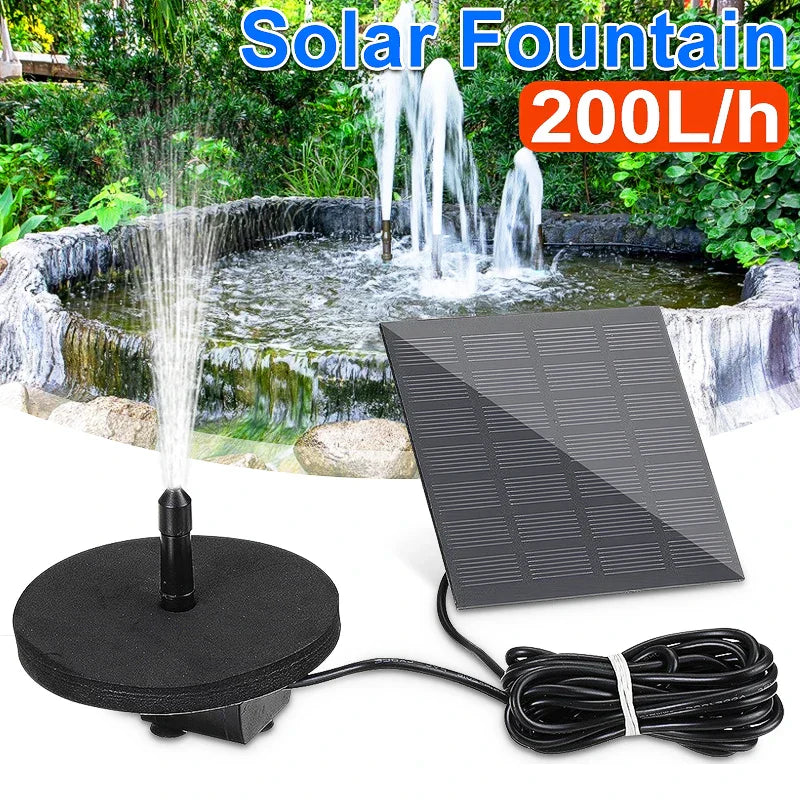 Carvallo Solar Fontänpump 1.5W | Med 6 Munstycken & Solpanel | För Fågelbad, Dammar & Trädgårdar Carvallo