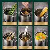 Carvallo FryMaster Rostfri Fritöskastrull 3 L med Sil & Lock | Tempura-fritös med Tång Carvallo