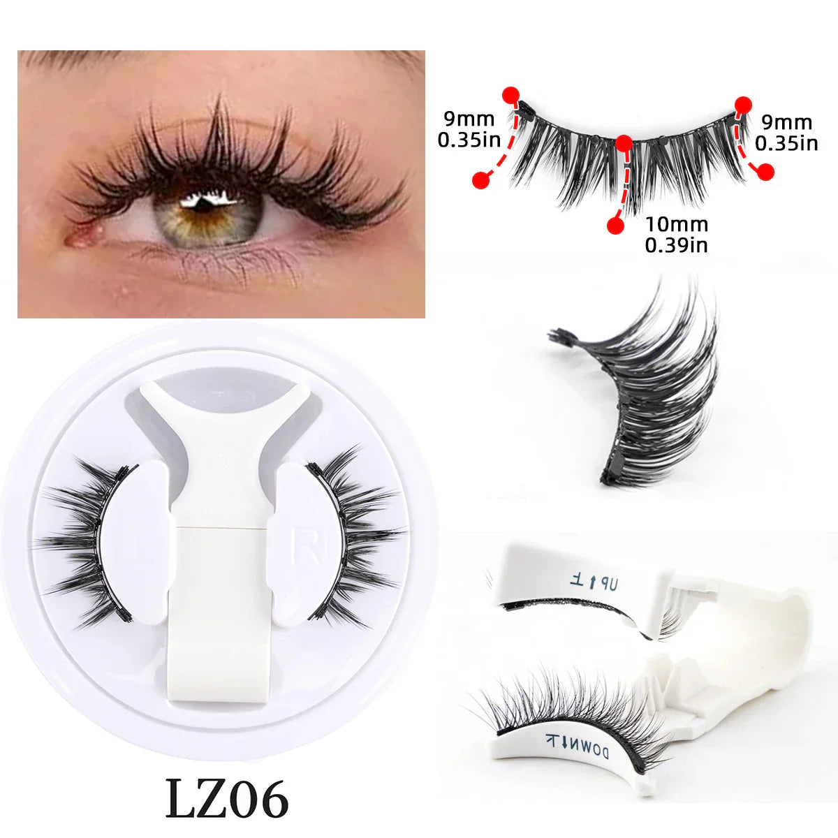 Carvallo Vipper MagneLure Set | 1 Par Återanvändbara Fake Lashes + Carvallo Pincett | Hantverk & Naturlig Carvallo