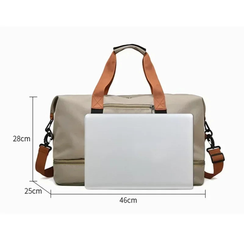 Carvallo Fitness-resväska | Stor kapacitet | Torr-våt separation | Hand- & axelväska för damer Carvallo