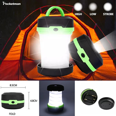 Carvallo LED Campinglampa | Fällbar & Ultralätt | 3 Ljuslägen | Ficklampa & Lykta i en Carvallo