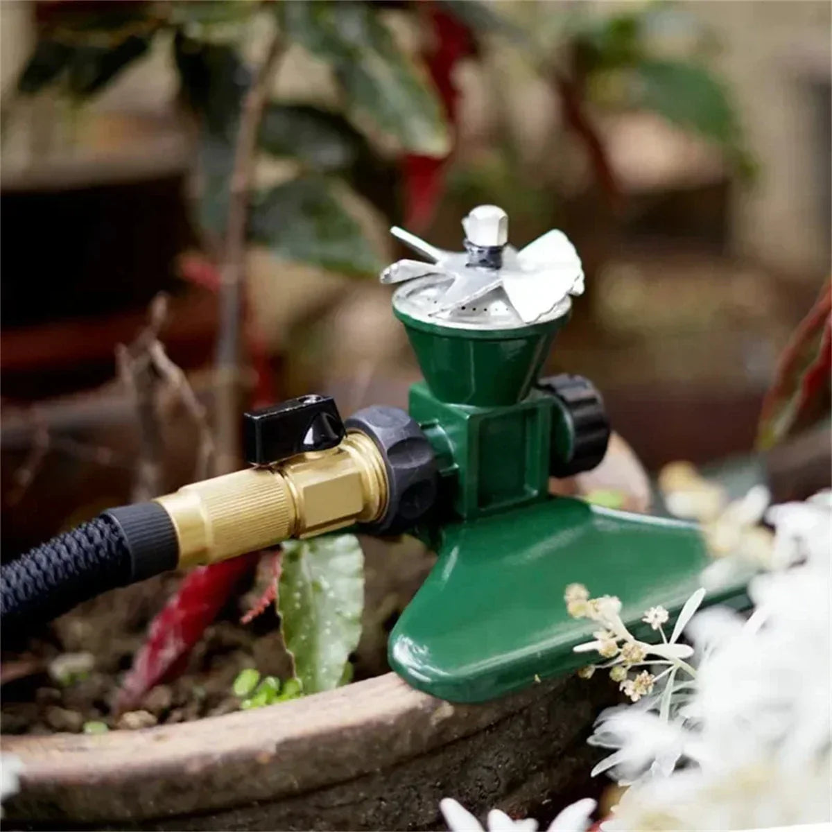360-Grad Automatisk Rotering Metall Gräsmatta Sprinkler – Effektiv Trädgårdsbevattning Spruthuvud Carvallo