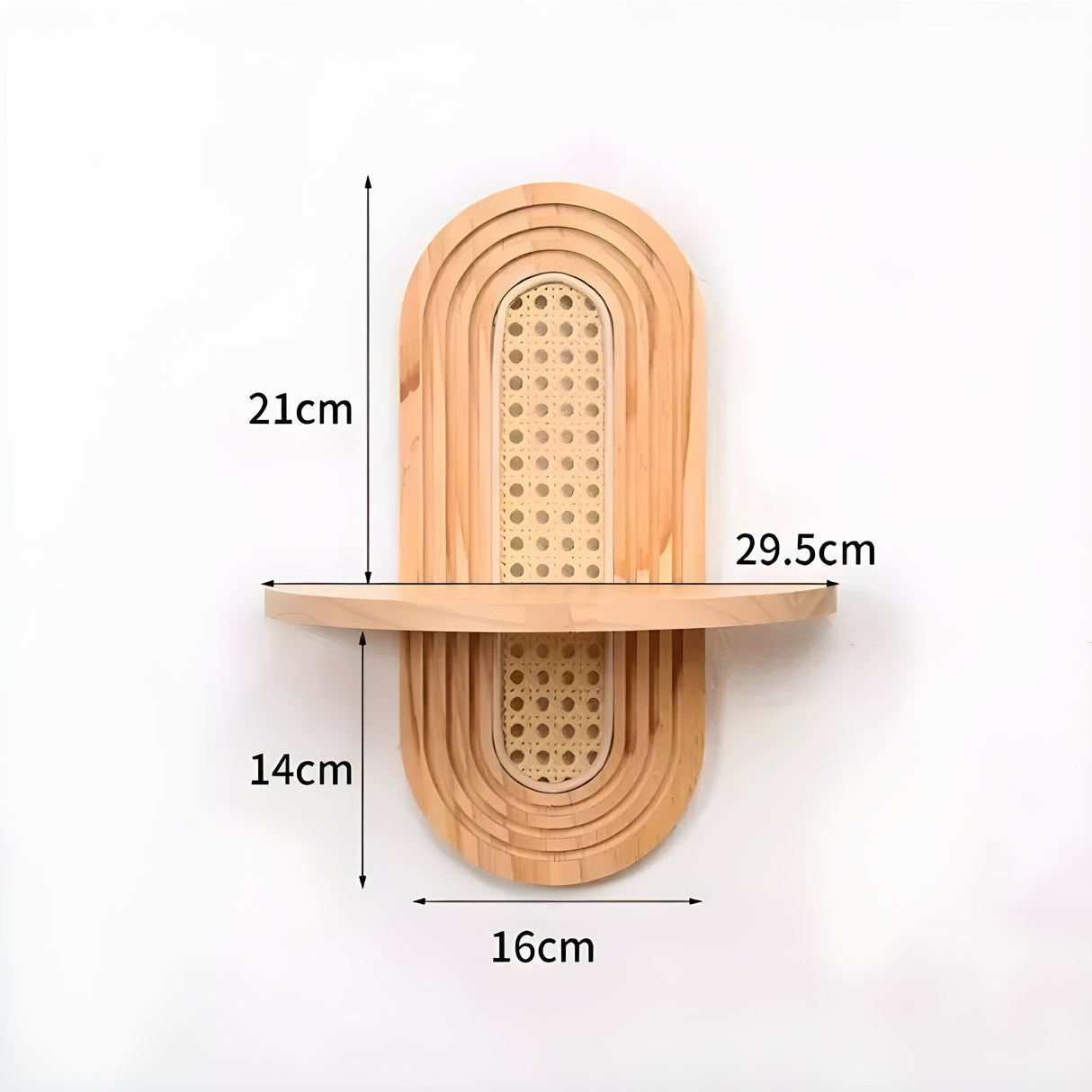 Handgjord vägghylla i rotting – Boho-dekoration för vardagsrum, sovrum och balkong Carvallo