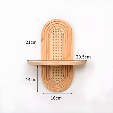 Handgjord vägghylla i rotting – Boho-dekoration för vardagsrum, sovrum och balkong Carvallo