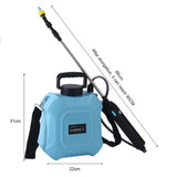 Carvallo Pro Akku-Druckspruta | 5 L axelsprutflaska | USB-laddning & justerbar munstycke | För trädgård, rengöring & ogräsbekämpning Carvallo