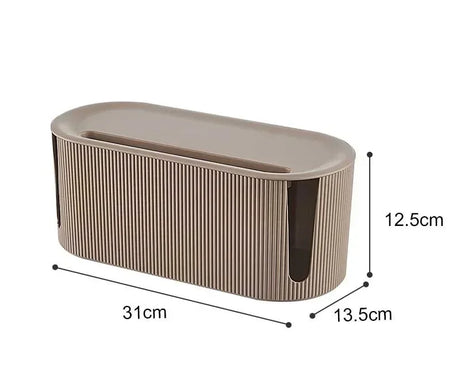 Carvallo kabelhanteringslåda 31×13,5×12,5 cm | Med lock & ventilation | För vägguttag, Wi-Fi-router & laddkablar Carvallo