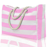 Carvallo Randig Strandväska med dragkedja | Fällbar & Vattentät | Sandresistent Canvas | För resor & semester Carvallo