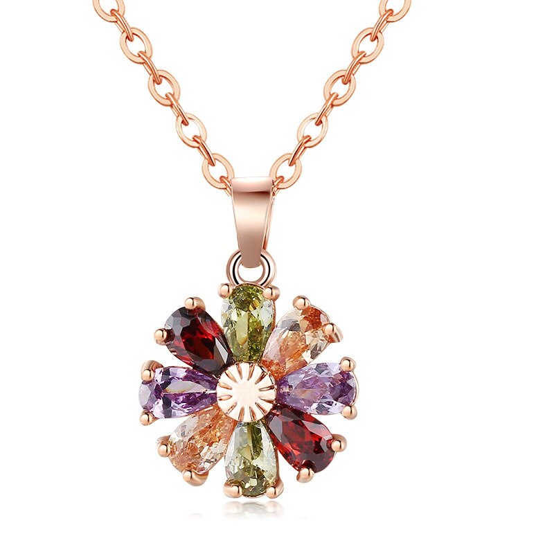 Skimrande Zircon Floral Halsband