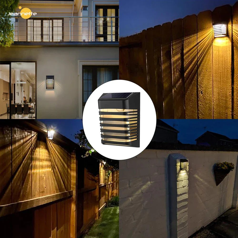Solar LED Vägglampa för trädgård – Solardriven utomhusbelysning för terrass och trädgård Carvallo