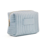 Carvallo Vadderad necessär med bred öppning | Makeup-väska för damer | Resa-organisatör för kosmetik och tillbehör | Sminkväska i bomull Carvallo