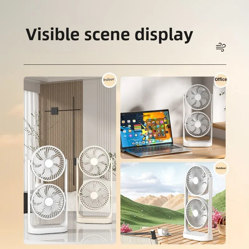 Carvallo BreezeFlow bordfläkt med dubbelfläkt | Hög vindkraft | 360° luftcirkulation | Tyst & kompakt Carvallo