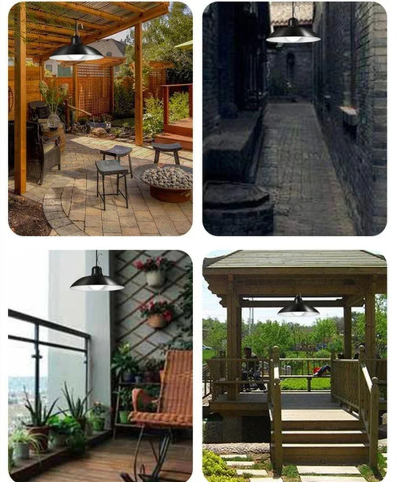 Royelux Solar Pendant Light – Dual-Head LED Kromring med fjärrkontroll Carvallo