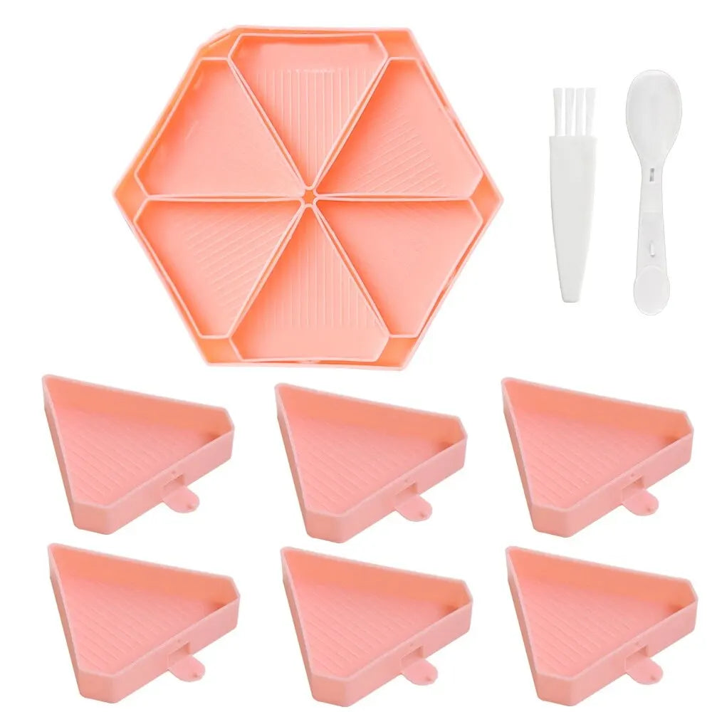 Carvallo 6-Fack Palettset | Sexkantig Diamond Painting-skål | Organizer för stenar & pärlor | Inklusive sked & borste Carvallo