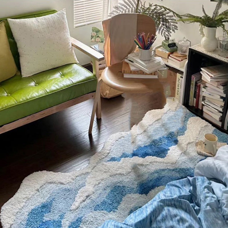 Aesthetic Wave Tufted Rug – Havsinspirerad Mjuk & Halkfri Matta Carvallo
