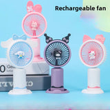 Carvallo Mini Handfläkt med mobilhållare | Bärbar & Återuppladdningsbar | Cartoon-design | USB-fläkt för kontor & present Carvallo