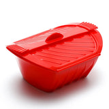 Carvallo Silikon Dampfkokare | BPA-fri | Mikrovågssäker med lock & handtag | För fisk, grönsaker & mer Carvallo