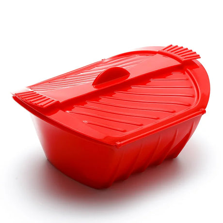 Carvallo Silikon Dampfkokare | BPA-fri | Mikrovågssäker med lock & handtag | För fisk, grönsaker & mer Carvallo