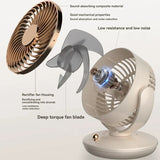 Carvallo Bordfläkt med 360° rotation | USB-fläkt med 3 hastigheter & batteri | Tyst & kompakt | För kontor, sovrum & hem Carvallo