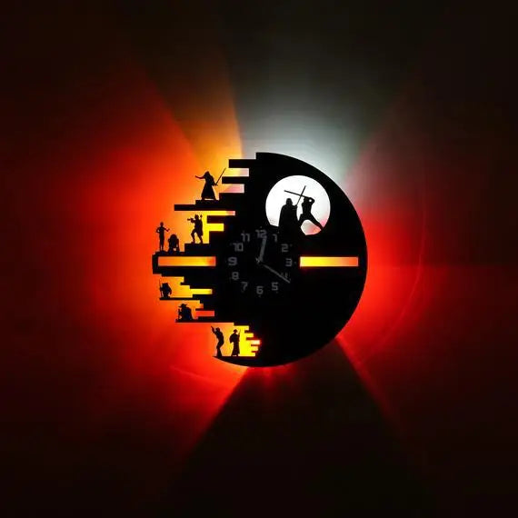 StarWarsVinyl - Dekorativ LED Väckarklocka för Sovrum och Vardagsrum Carvallo